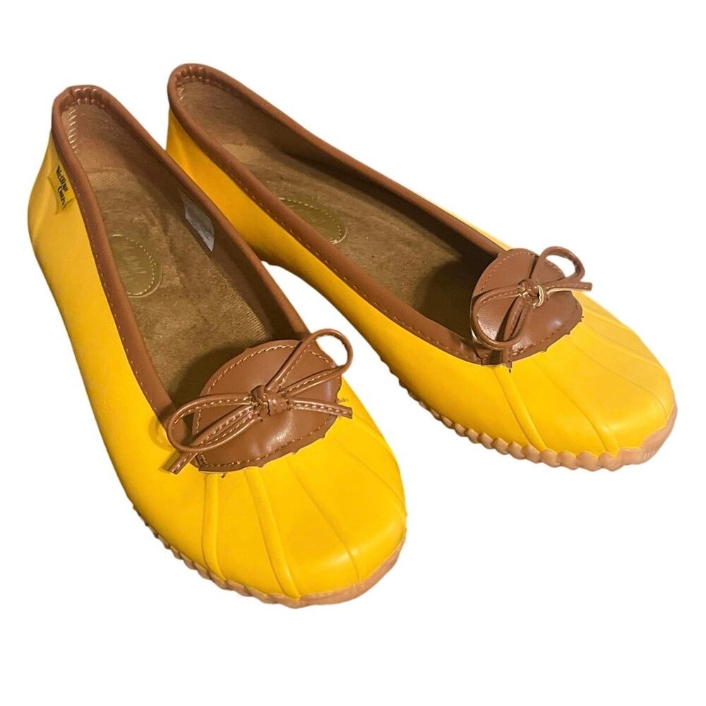 Western Chief Classic Yellow Duck Skimmer Slip On Flats Rain Shoes Size 10